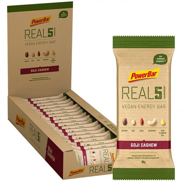 Barre énergétique Real5 Vegan Energy Goji Cashew 18 pièces/carton Barre énergétique Real5 Vegan Energy Goji Cashew 18 pièces/carton