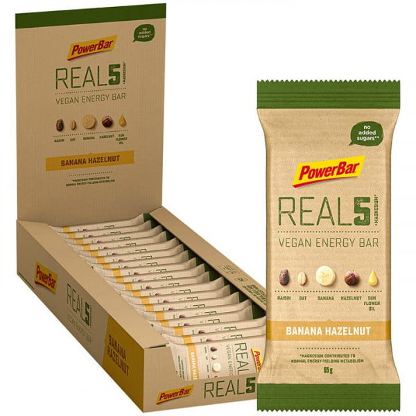 Barre énergétique Real5 Vegan Energy Banana Hazelnut 18 pièces/carton Barre énergétique Real5 Vegan Energy Banana Hazelnut 18 pièces/carton